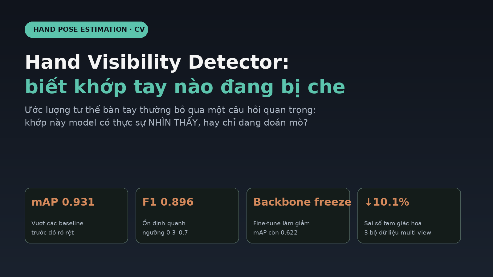 Hand Visibility Detector: khi model ước lượng tư thế bàn tay cần biết nó đang "đoán mò"
